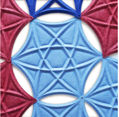 Hexagon 3D line open polyester panels