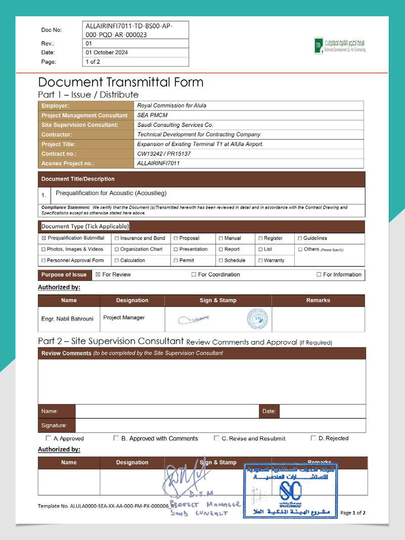 Royal Commission for Alula Certificate